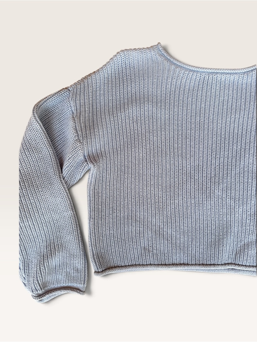 Copper Key Light Blue Ribbed Cropped Sweater - Picture 2 of 4